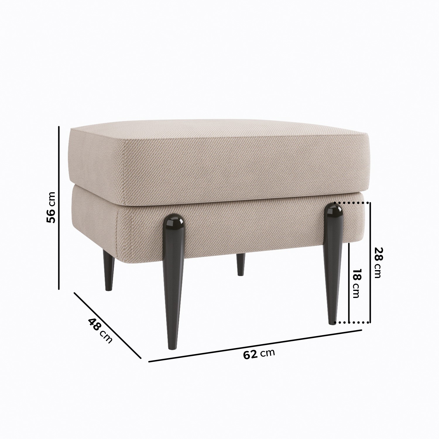 Read more about Small beige fabric footstool rosie